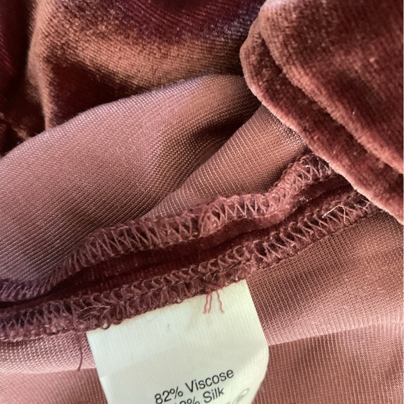 MADEWELL Velvet Bow Back Tee dress Xsmall Burgundy - Picture 6 of 6